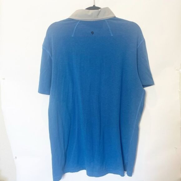 Lululemon Assert Polo Blue/Gray Short Sleeve Collared Shirt Mens Size L - Picture 3 of 6